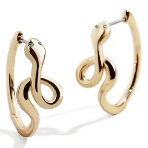 BaubleBar Snake Huggie Hoop Earrings in Gold